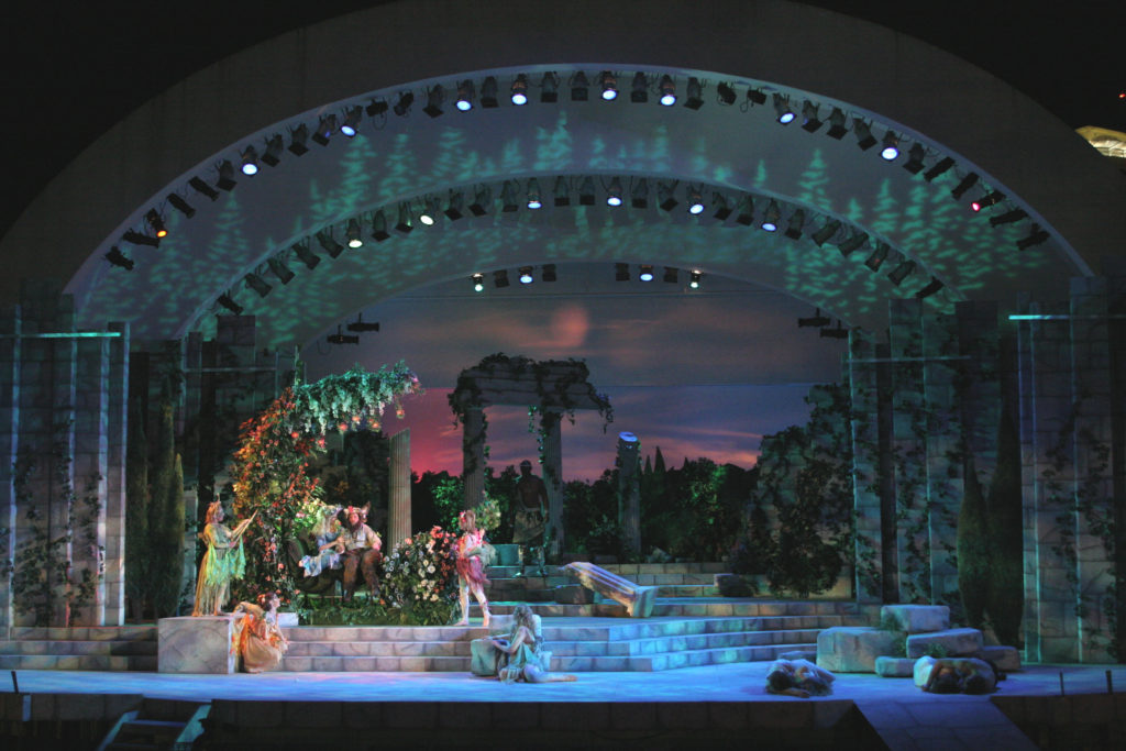 Image features a past production of A Midsummer Night's Dream at Lake Eola Park.